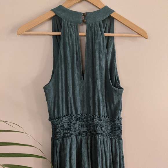 Anthropologie Green Halter Jumpsuit - Picture 3 of 7